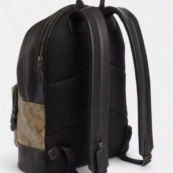 COACH West Backpack In Blocked Signature Canvas With Varsity Stripe CQ629 - Picture 3 of 7